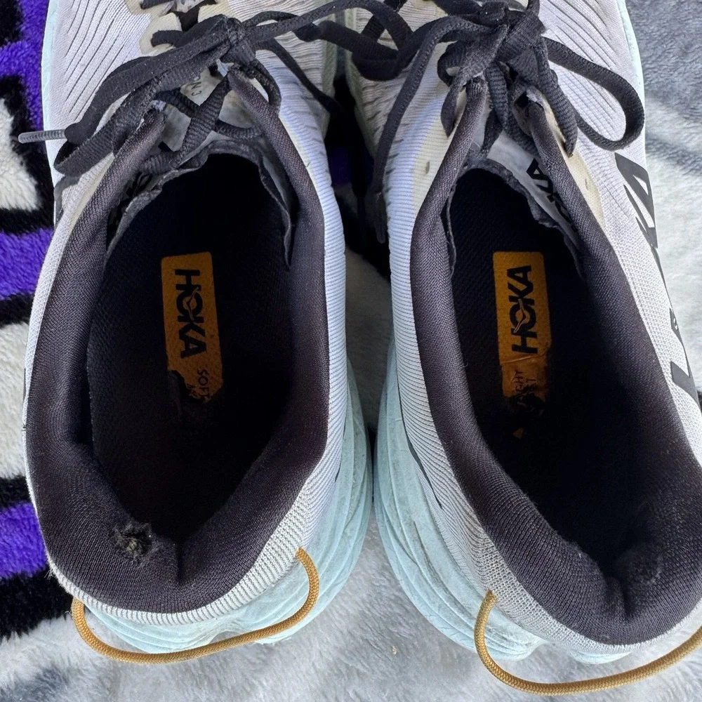 Size 10 - Hoka One One Rincon 3 White Blue‎ Glass